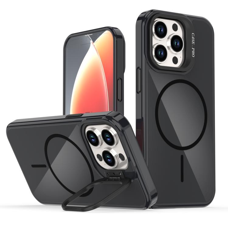 

For iPhone 13 Pro Bright Color Imitation Camera Bracket Magsafe Phone Case(Midnight Black)