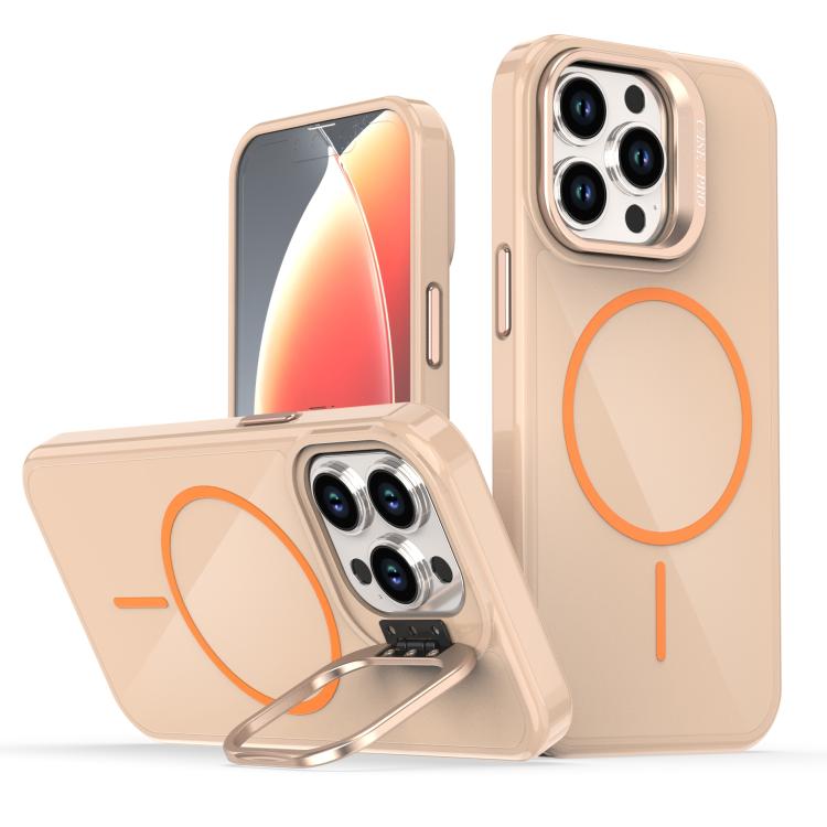 

For iPhone 13 Pro Bright Color Imitation Camera Bracket Magsafe Phone Case(Desert Titanium)