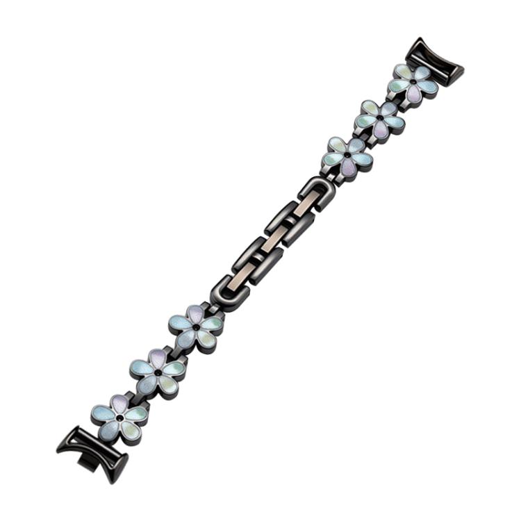 

For Xiaomi Smart Band 10 / 9 / 8 xDfind Sun Petal Metal Watch Band(Black)