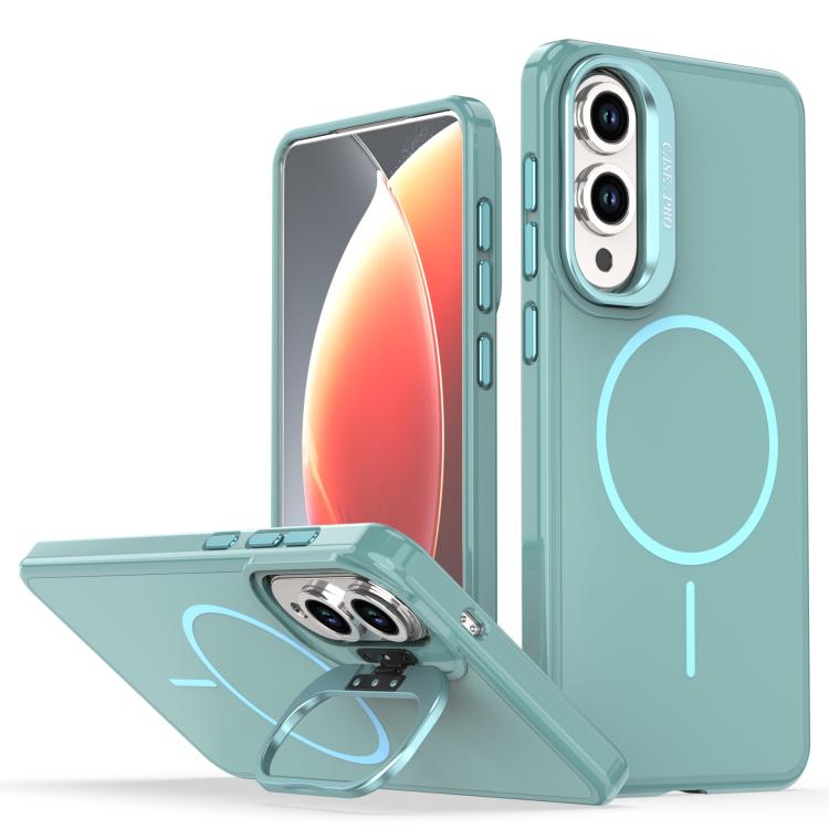 

For Samsung Galaxy S25 Edge 5G Bright Color Imitation Camera Bracket Magsafe Phone Case(Riptide Blue)