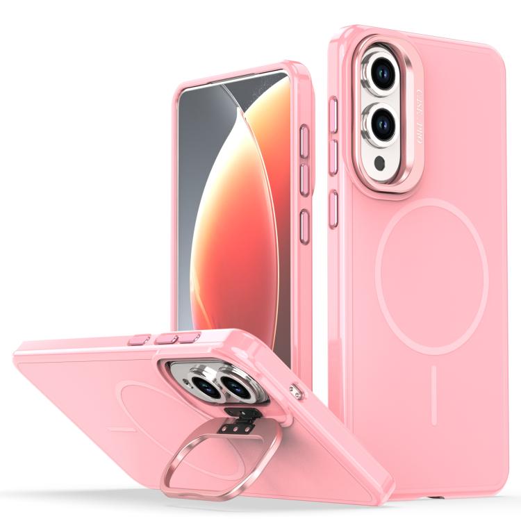 

For Samsung Galaxy S25 Edge 5G Bright Color Imitation Camera Bracket Magsafe Phone Case(Pink)