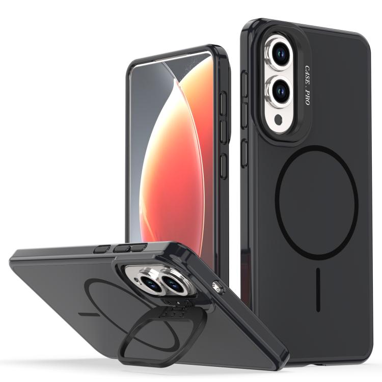 

For Samsung Galaxy S25 Edge 5G Bright Color Imitation Camera Bracket Magsafe Phone Case(Midnight Black)