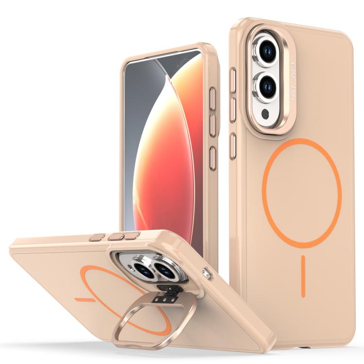 

For Samsung Galaxy S25 Edge 5G Bright Color Imitation Camera Bracket Magsafe Phone Case(Desert Titanium)