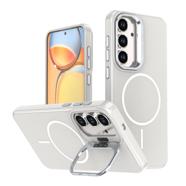 

For Samsung Galaxy S25 FE 5G Bright Color Imitation Camera Bracket Magsafe Phone Case(Summit Stone)