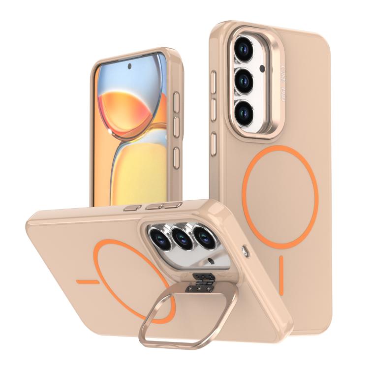 

For Samsung Galaxy S24 FE 5G Bright Color Imitation Camera Bracket Magsafe Phone Case(Desert Titanium)