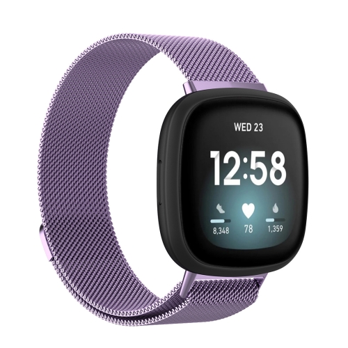 

For Fitbit Versa 3 / Fitbit Magnetic Milano Watch Band, Size:Large Size(Light Purple)