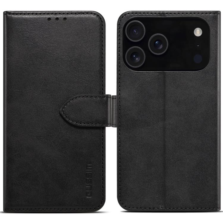 

For iPhone 17 Pro Max GUSSIM Magnetic Horizontal Flip Leather Phone Case(Black)