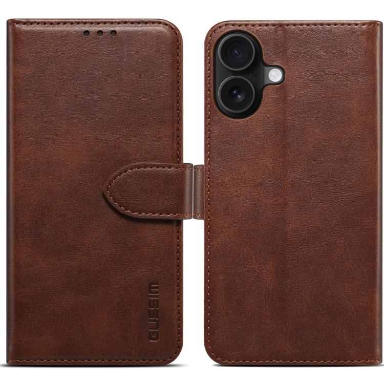 

For iPhone 17 GUSSIM Magnetic Horizontal Flip Leather Phone Case(Dark Brown)