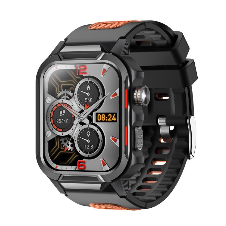 

GTS9 1.96 inch TFT Screen Outdoor Rugged Smart Watch 3ATM Waterproof(Black+Orange)
