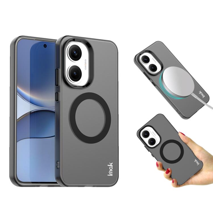 

For Redmi Turbo 4 Pro / POCO F7 IMAK Chocolate Series TPU + PET MagSafe Phone Case(Black)