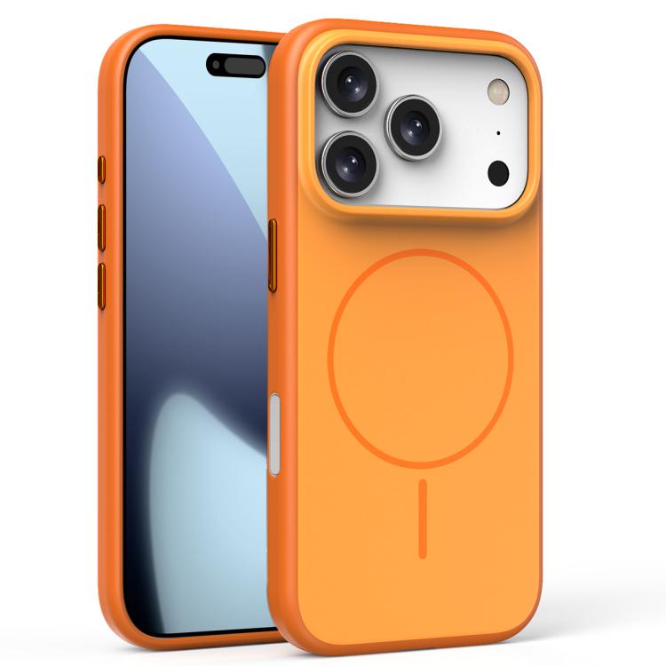 

For iPhone 17 Pro Max Solid Color Magnetic MagSafe Frosted Phone Case(Orange)