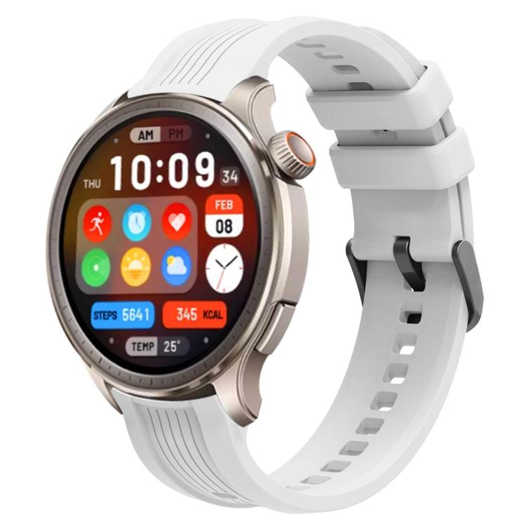 

For Amazfit Balance xDfind Black Buckle Silicone Watch Band(White)