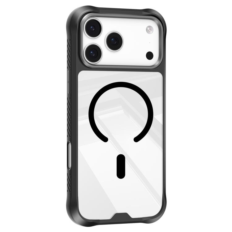 

For iPhone 17 Pro Max Mutural Clear Armor Series MagSafe PC Hybrid TPU Phone Case(Black)