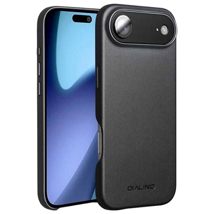 

For iPhone Air QIALINO Technology Leather MagSafe Phone Case(Black)