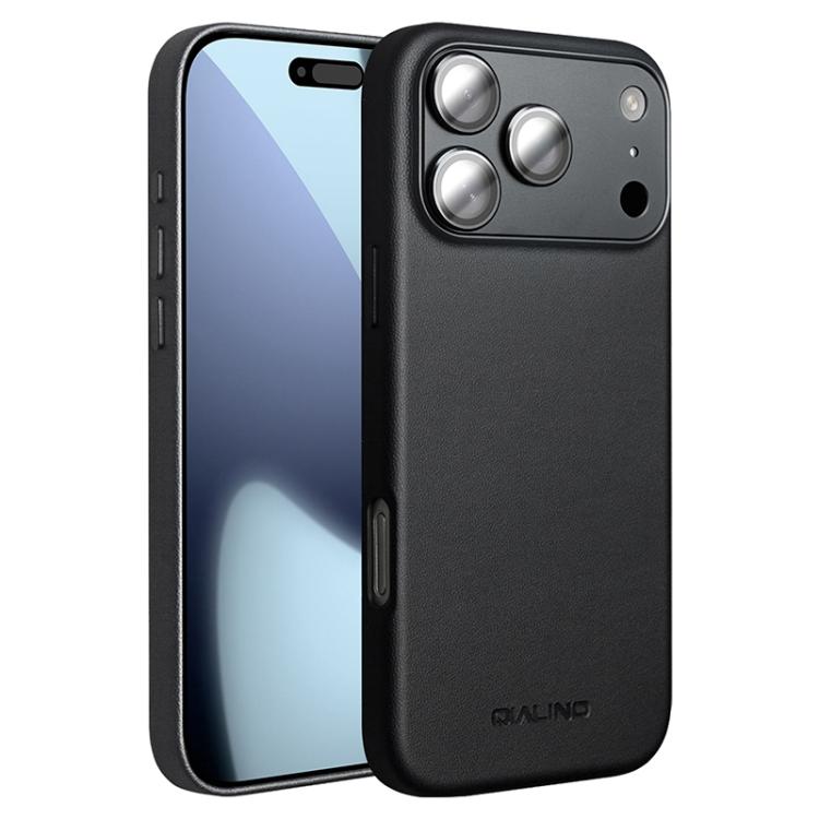 

For iPhone 17 Pro Max QIALINO Technology Leather MagSafe Phone Case(Black)