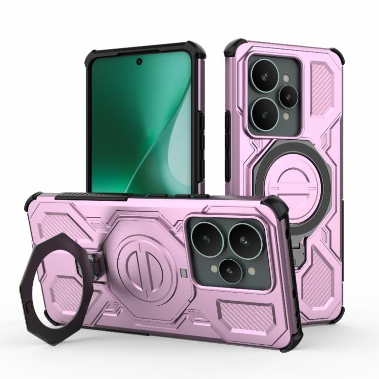 

For Realme 15 5G Global J-20 Solid Color MagSafe Magnetic TPU+PC Phone Case(Pink)