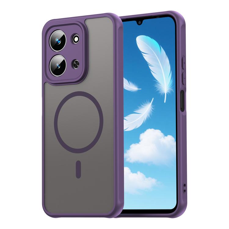 

For Redmi 15C 5G / 4G Global 171mm Fan Dun Series TPU Hybrid PC Frosted Magsafe Phone Case(Purple)