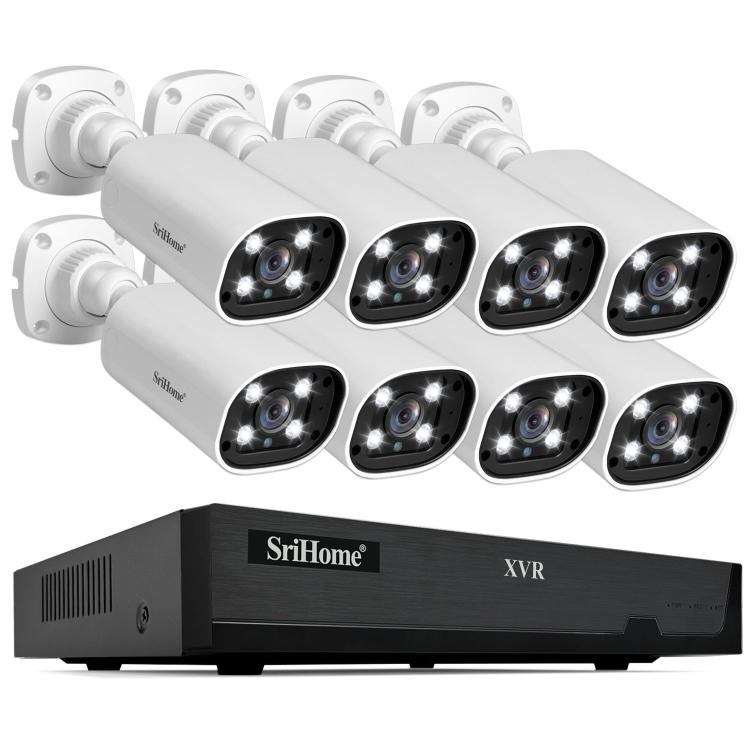 

SriHome NVS008-AHD006 2MP HD 8-CH NVR Camera Network Video Recorder Kit(EU Plug)