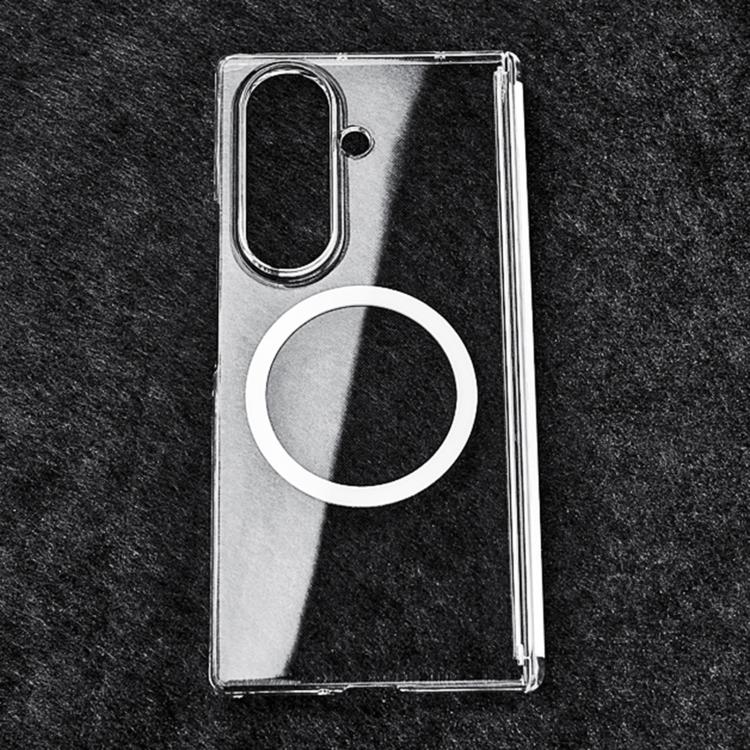 

For Samsung Galaxy Z Fold7 5G Transparent PC Dual Axis MagSafe Shockproof Phone Case