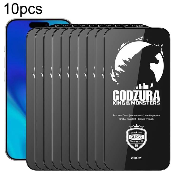 

For iPhone 17 Pro Max WK WTP-124 10pcs 6D Curved Ultra-Fine Edge HD Full-Screen Tempered Glass Film(Transparent)