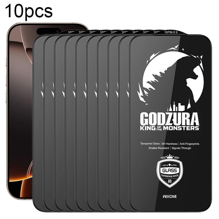

For iPhone 16 Pro Max WK WTP-124 10pcs 6D Curved Ultra-Fine Edge HD Full-Screen Tempered Glass Film(Transparent)