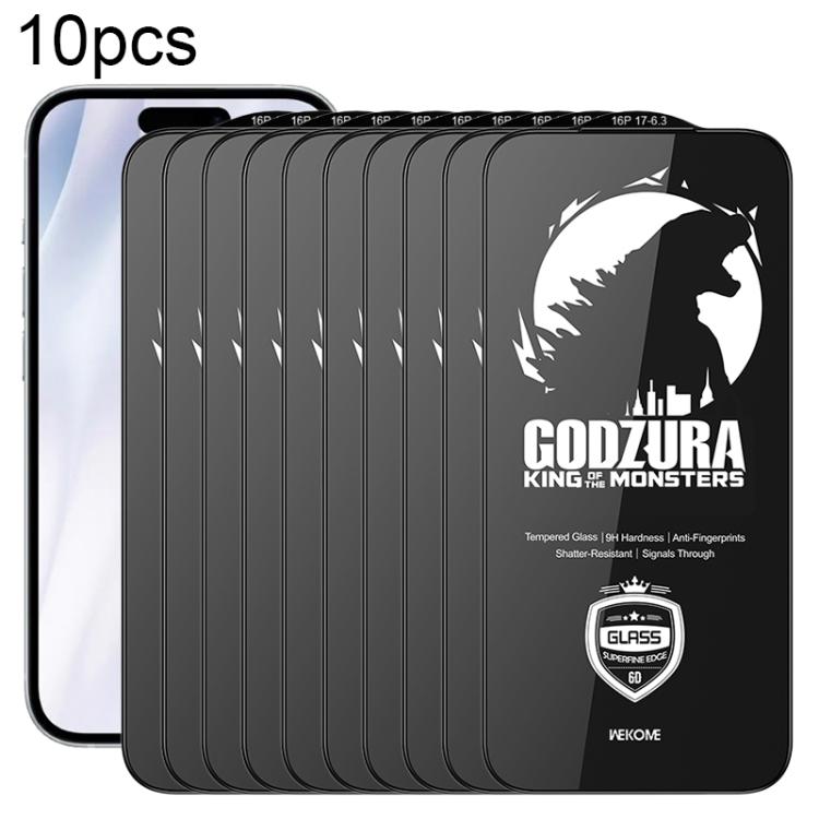 

For iPhone 16 Pro / 17 WK WTP-124 10pcs 6D Curved Ultra-Fine Edge HD Full-Screen Tempered Glass Film(Transparent)
