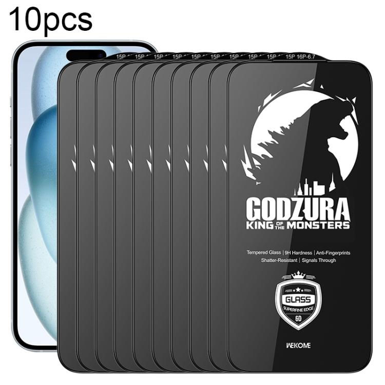 

For iPhone 16 Plus / 15 Plus WK WTP-124 10pcs 6D Curved Ultra-Fine Edge HD Full-Screen Tempered Glass Film(Transparent)