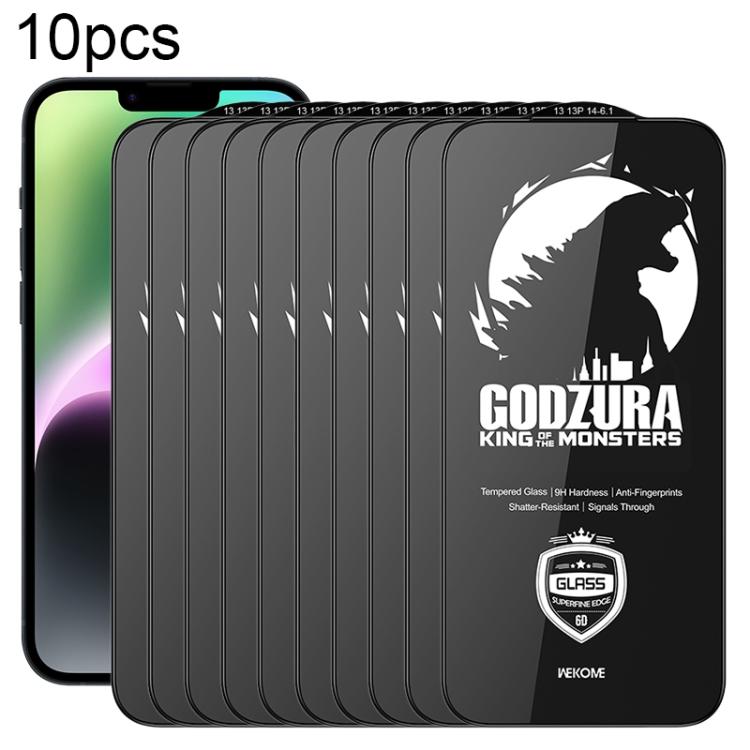 

For iPhone 14 / 13 / 13 Pro WK WTP-124 10pcs 6D Curved Ultra-Fine Edge HD Full-Screen Tempered Glass Film(Transparent)