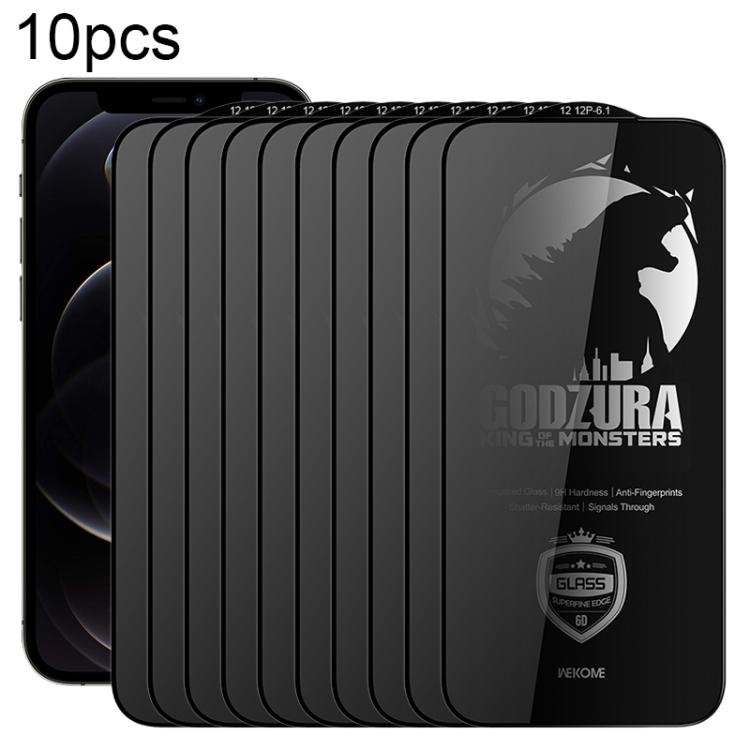 

For iPhone 12 / 12 Pro WK WTP-125 10pcs 6D Curved Ultra-Fine Edge Privacy Full-Screen Tempered Glass Film(Transparent)