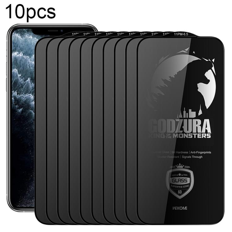 

For iPhone 11 Pro Max WK WTP-125 10pcs 6D Curved Ultra-Fine Edge Privacy Full-Screen Tempered Glass Film(Transparent)