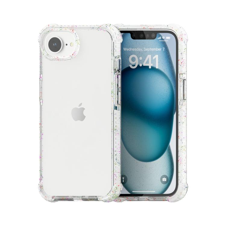 

For iPhone 16e Acrylic Color Point Transparent Phone Case(White)