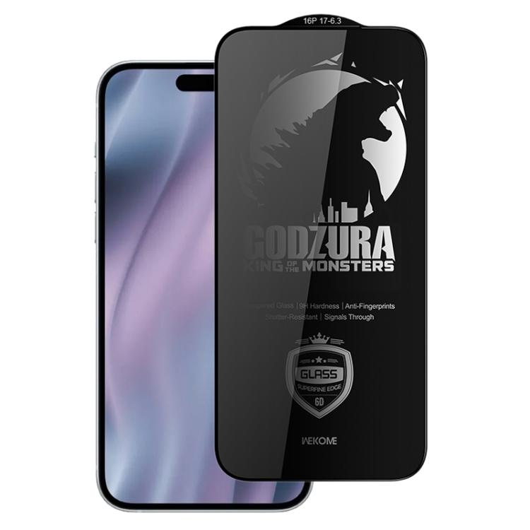 

For iPhone 16 Pro / 17 WK WTP-123 6D Curved Ultra-Fine Edge Privacy Full-Screen Tempered Glass Film(Transparent)