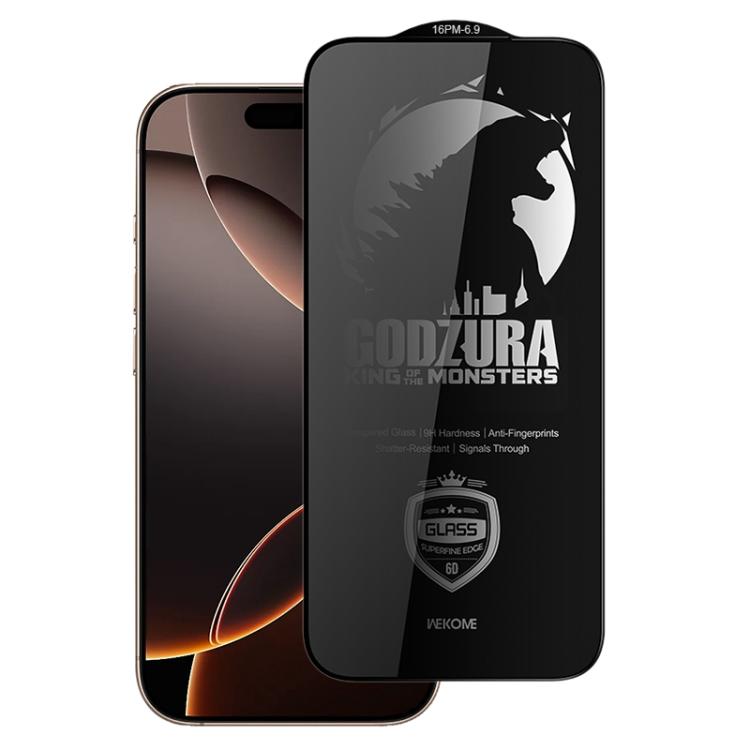 

For iPhone 16 Pro Max WK WTP-123 6D Curved Ultra-Fine Edge Privacy Full-Screen Tempered Glass Film(Transparent)