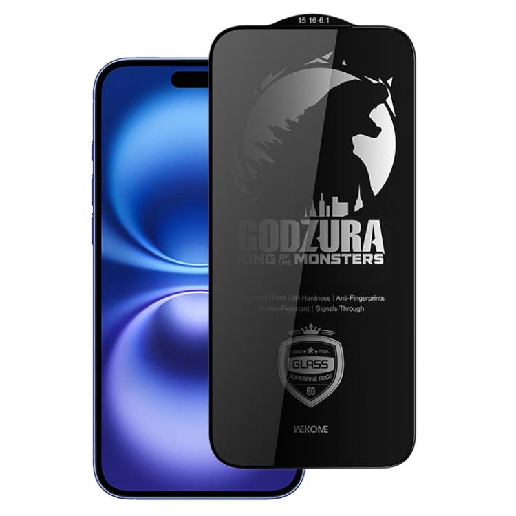 

For iPhone 16 / 15 WK WTP-123 6D Curved Ultra-Fine Edge Privacy Full-Screen Tempered Glass Film(Transparent)