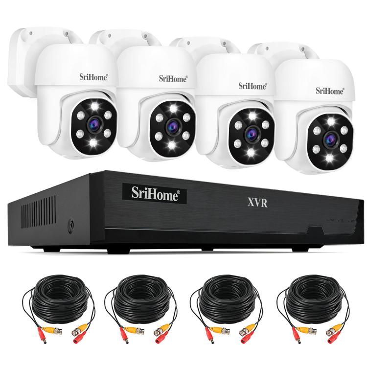 

SriHome NVS008-AHD030 5MP HD 4-CH XVR NVR Camera Network Video Recorder Kit(EU Plug)
