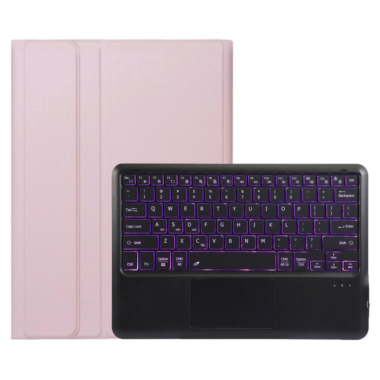 

For Honor Pad 10 AH29-AS TPU Ultra-thin Detachable Backlight Bluetooth Keyboard Tablet Leather Case with Touchpad(Pink)