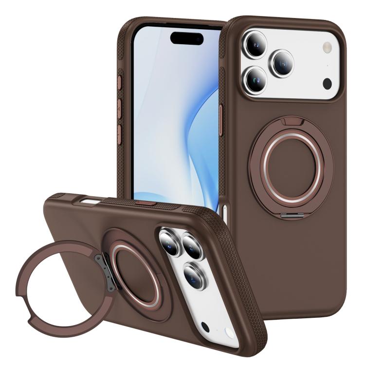 

For iPhone 17 Pro Gear Holder C MagSafe Phone Case(Coffee)