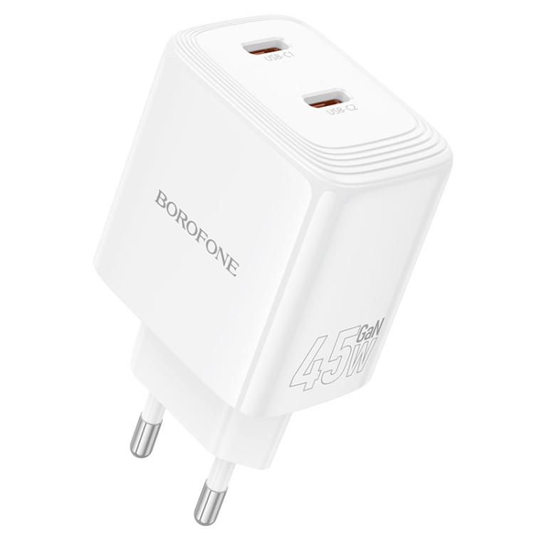 

Borofone BN31 Cargador PD45W Dual Type-C Charger, EU Plug(White)