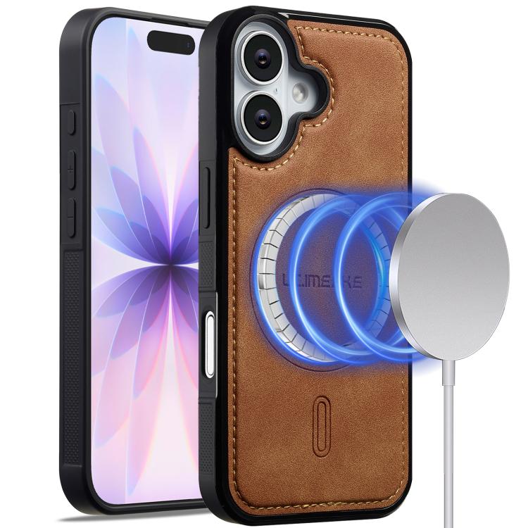 

For iPhone 16 Plus LC.IMEEKE L6 Series MagSafe Magnetic Phone Case(Brown)