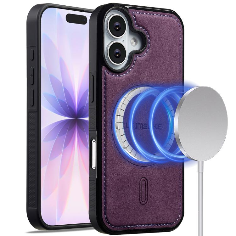 

For iPhone 16 LC.IMEEKE L6 Series MagSafe Magnetic Phone Case(Purple)