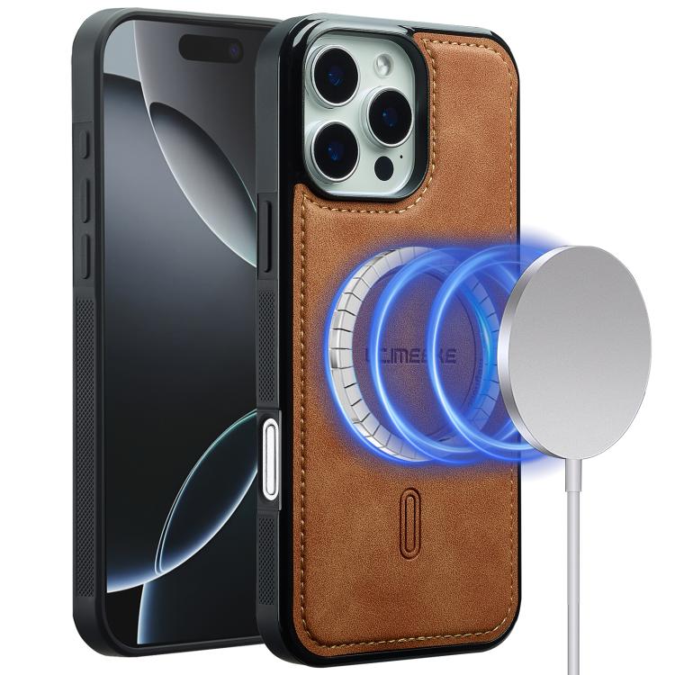 

For iPhone 14 Pro Max LC.IMEEKE L6 Series MagSafe Magnetic Phone Case(Brown)