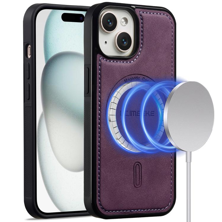 

For iPhone 14 LC.IMEEKE L6 Series MagSafe Magnetic Phone Case(Purple)