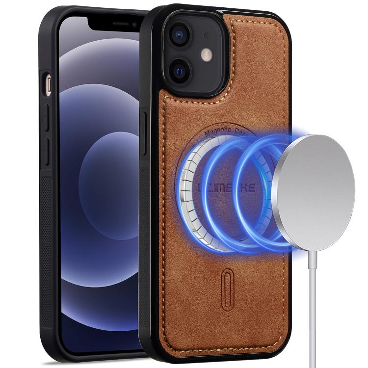 

For iPhone 12 / 12 Pro LC.IMEEKE L6 Series MagSafe Magnetic Phone Case(Brown)