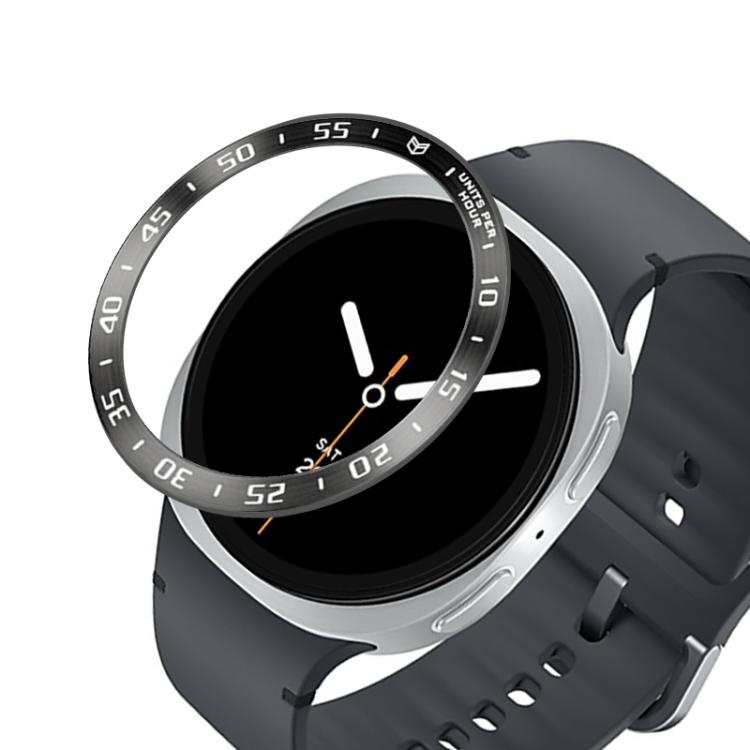 

For Samsung Galaxy Watch8 Classic 46mm Smart Watch Protective Frame Metal Bezel Ring, Style: A Style(Black)