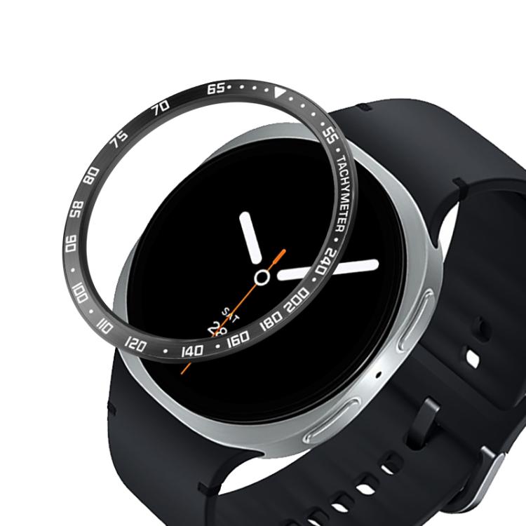 

For Samsung Galaxy Watch8 Classic 46mm Smart Watch Protective Frame Metal Bezel Ring, Style: E Style(Black)