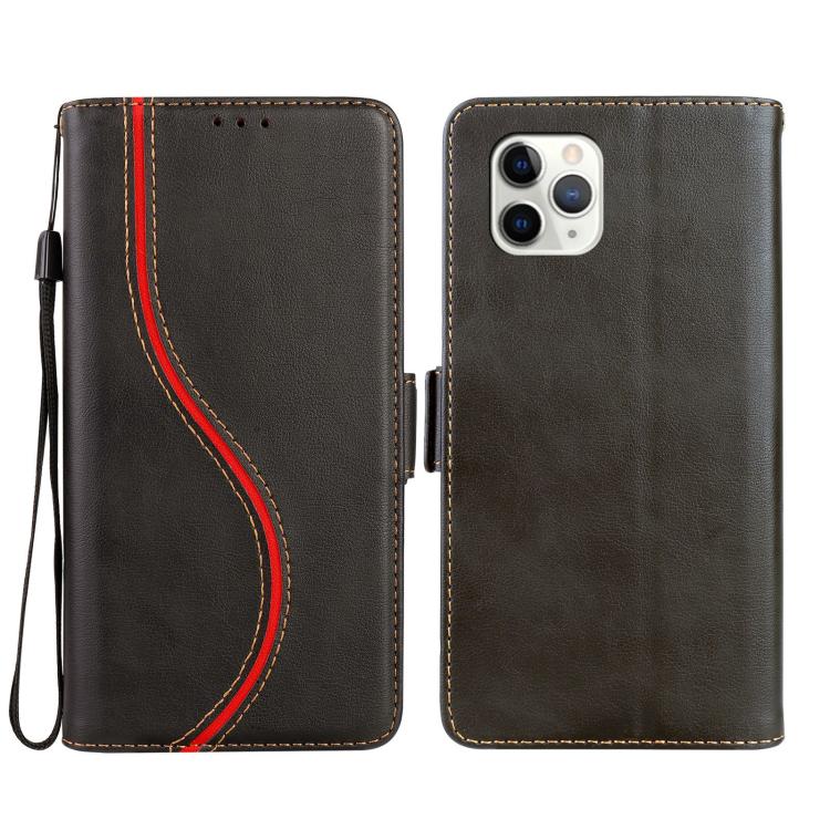 

For iPhone 11 Pro Side Buckle S Curve Leather Phone Case(Black)