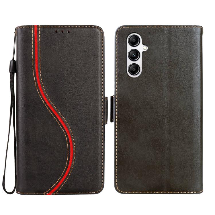 

For Samsung Galaxy A56 5G Side Buckle S Curve Leather Phone Case(Black)