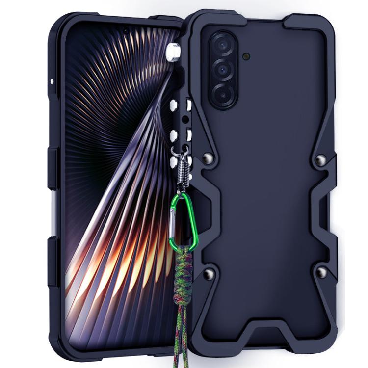 For Samsung Galaxy A57 5G Trigger Design Hollow Metal Frame Phone Case with Lanyard(Black) — купить у Sunsky-online WW