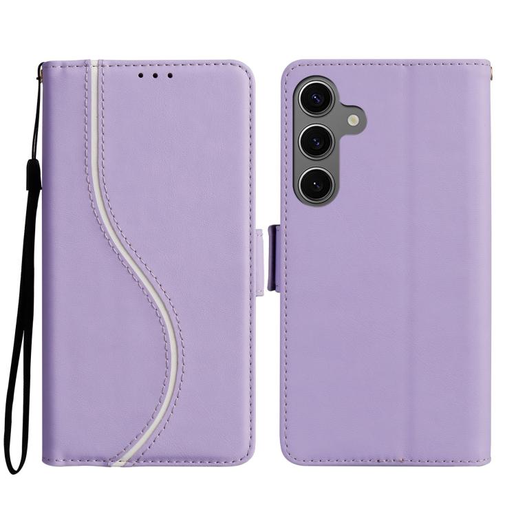 

For Samsung Galaxy S25 / S24 5G Side Buckle S Curve Leather Phone Case(Purple)