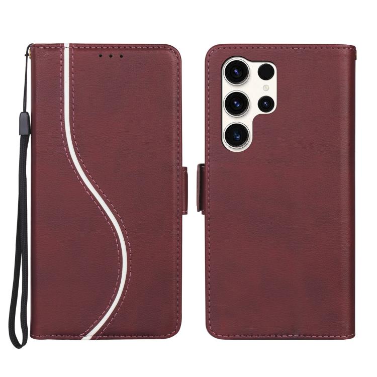 

For Samsung Galaxy S24 Ultra 5G Side Buckle S Curve Leather Phone Case(Red)